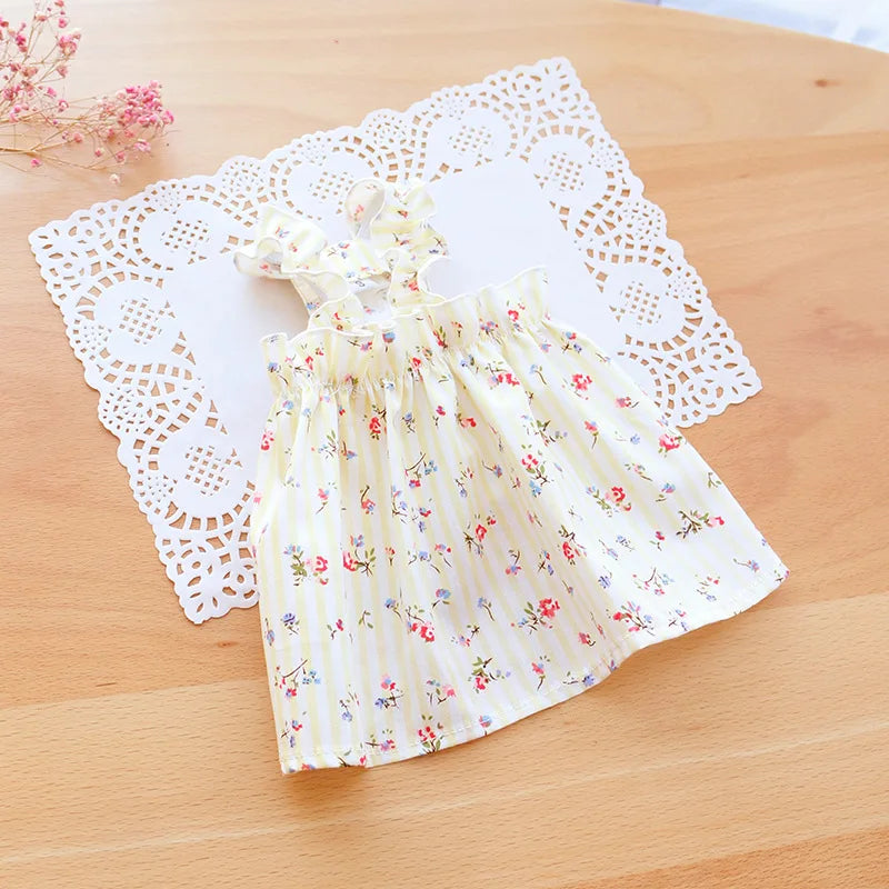Floral Cotton Suspender Skirt for Cats and Dogs