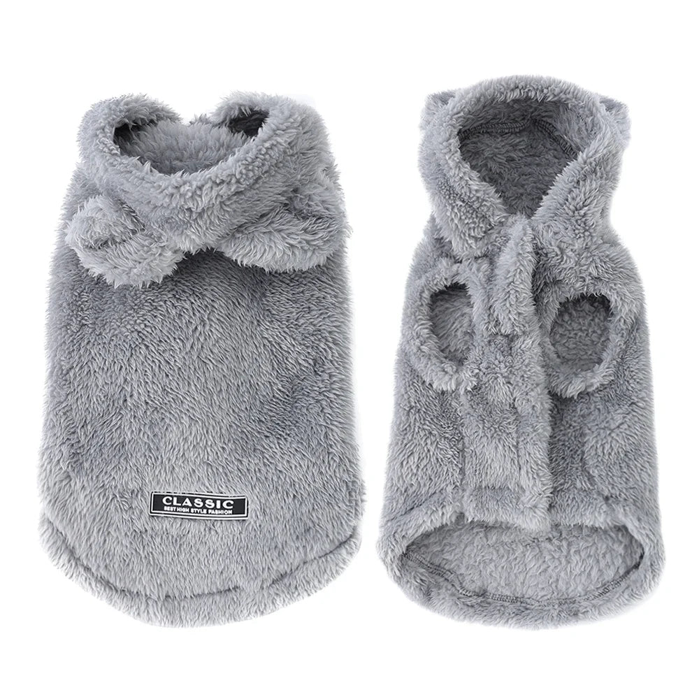 Fleece Hoodie for Small Dogs and Cats - Warm Winter Coat