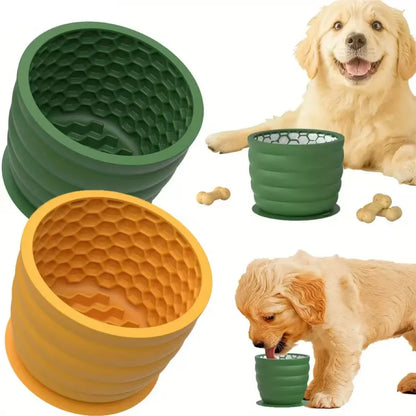 Silicone Slow Feeder Dog Bowl for Small to Medium Breeds