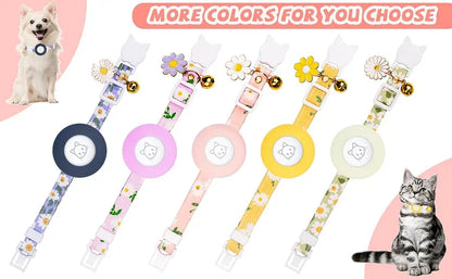 Breakaway Cat Collar with Silicone Airtag Holder & Charms