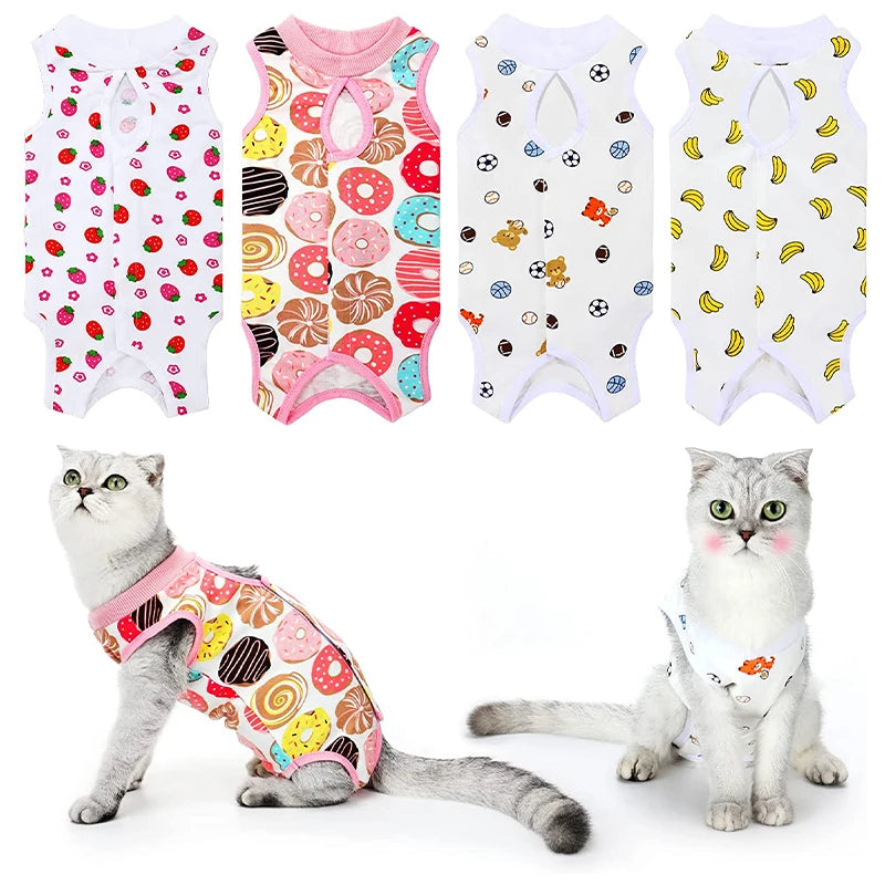 Breathable Cat Recovery Suit for Wound Protection