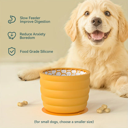 Silicone Slow Feeder Dog Bowl for Small to Medium Breeds