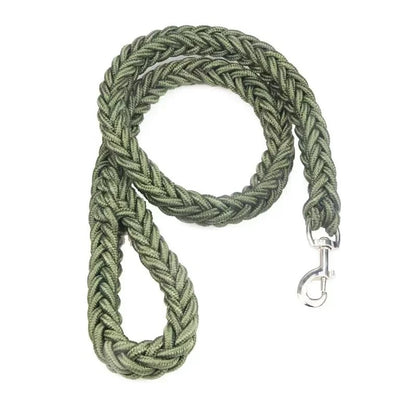 Nylon Braided Dog Leash for Large Breeds - Heavy Duty Walking Rope