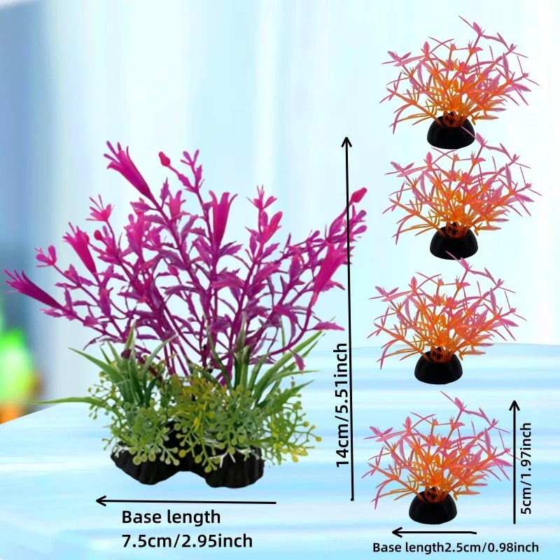 5-Piece Artificial Aquarium Plant Decoration Set