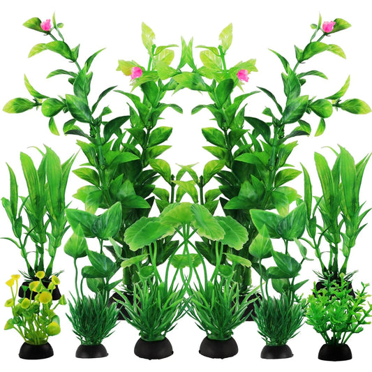 10pcs Artificial Green Plants for Fish Tanks and Aquariums