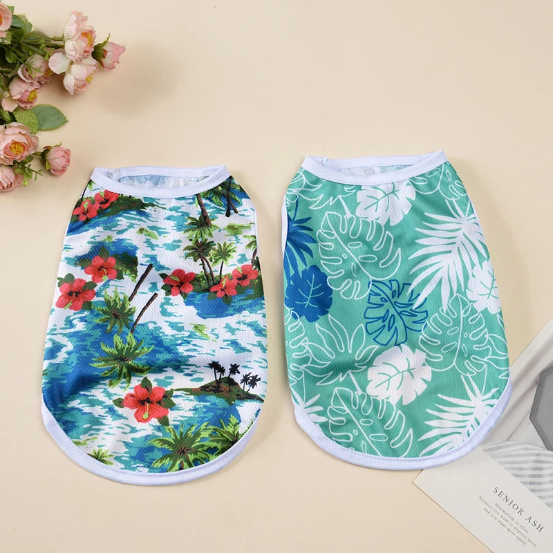 Summer Island Print Vest for Small Dogs and Cats