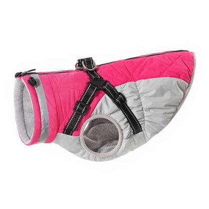 Waterproof Winter Dog Jacket with Harness for Small to Large Breeds