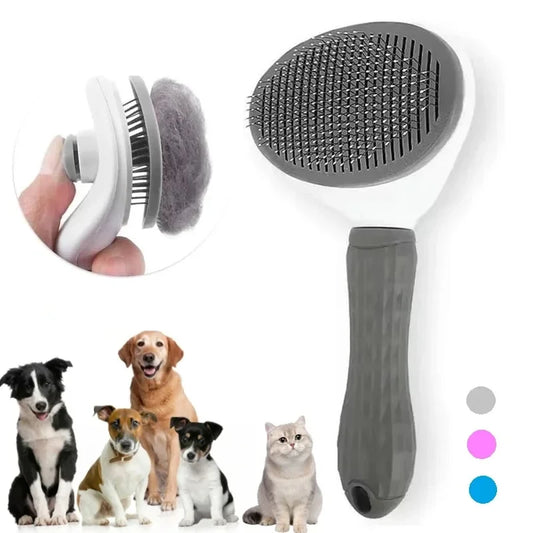 Self-Cleaning Pet Brush for Dogs and Cats