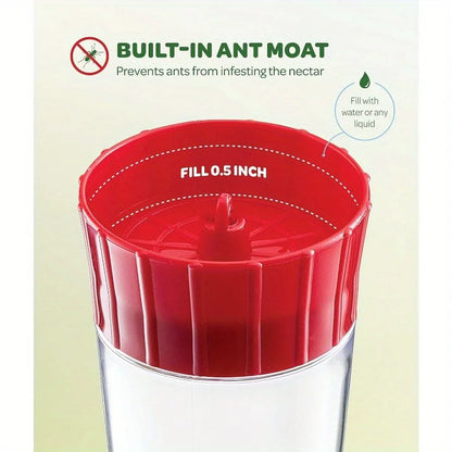 Hummingbird Feeder with 5 Nectar Ports and Hook - 13.5oz