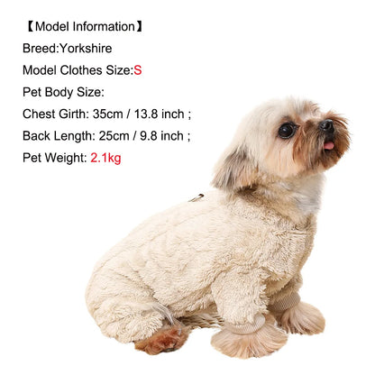 Soft Fleece Jumpsuit for Small Medium Dogs and Cats