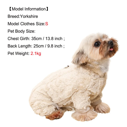 Soft Fleece Jumpsuit for Small Medium Dogs and Cats