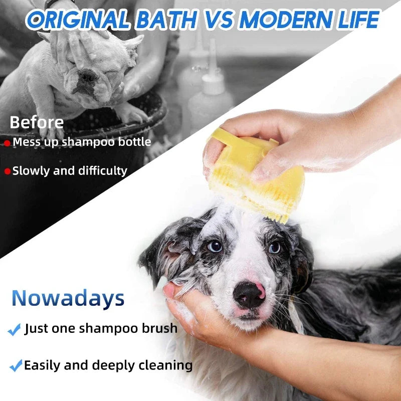 Silicone Dog Shampoo Brush for Short-Haired Pets