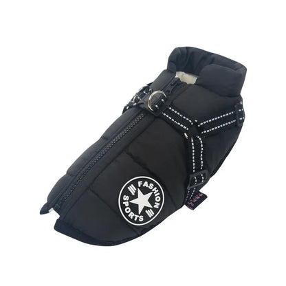 Waterproof Winter Dog Jacket with Harness for Large Breeds