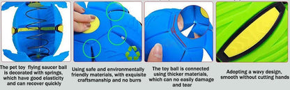 Durable Elastic Flying Saucer Ball for Dogs and Kids Outdoors