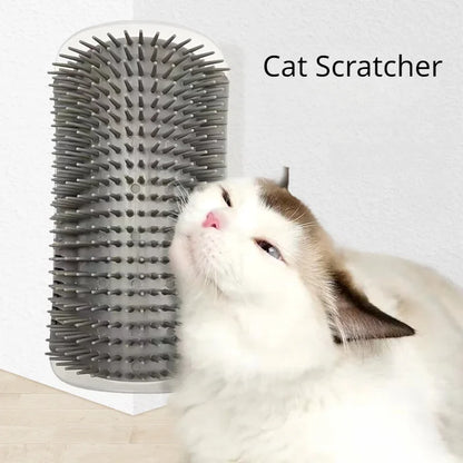 Cat Self-Cleaning Brush and Scratcher for Cats with Catnip