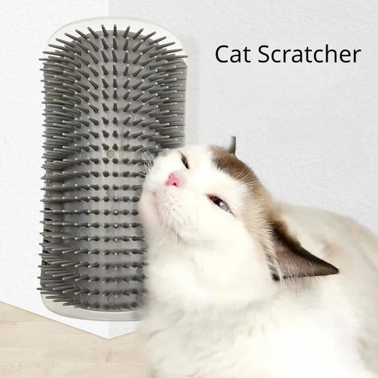 Cat Self-Cleaning Brush and Scratcher for Cats with Catnip
