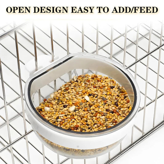 Detachable Transparent Parrot Feeding Bowl and Water Cup
