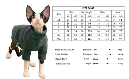 Soft Cotton Clothes for Sphynx Cats and Small Dogs