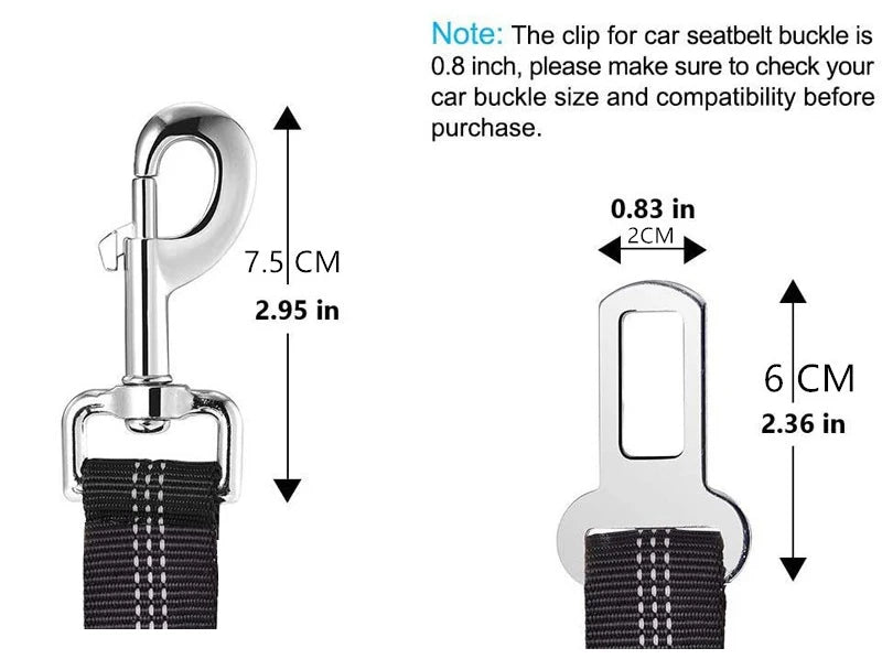Adjustable Dog Harness and Car Seat Belt for Pets