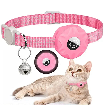 Reflective GPS Cat Collar with AirTag Holder and Bell