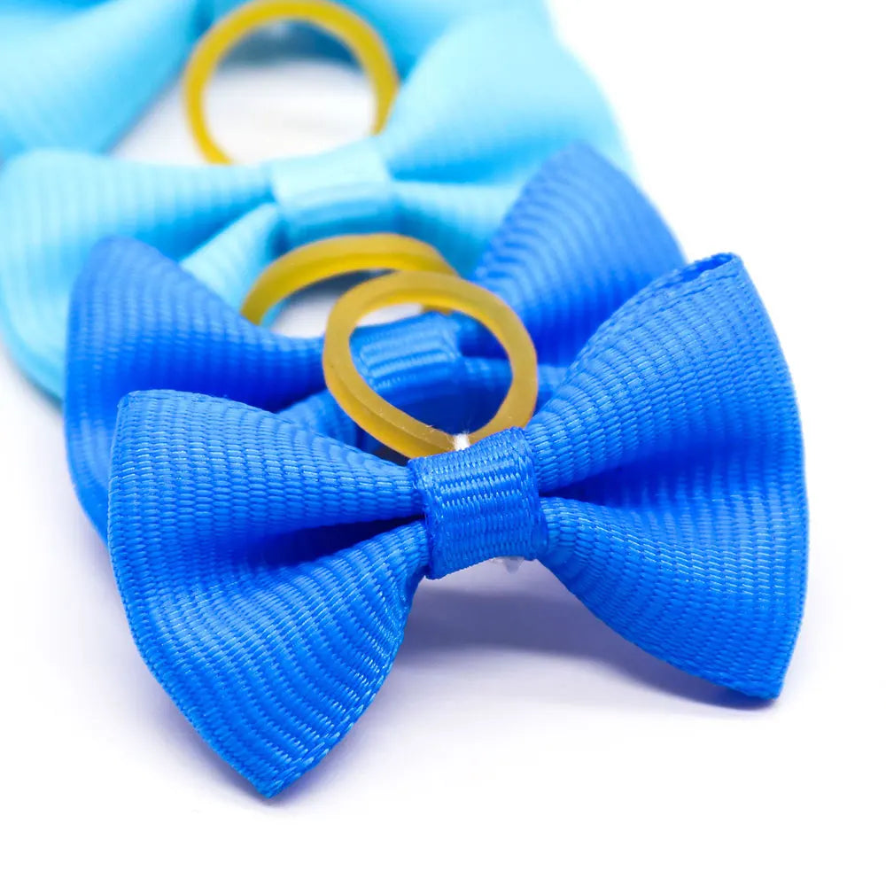 20pcs Handmade Solid Dog Hair Bows for Small Dogs