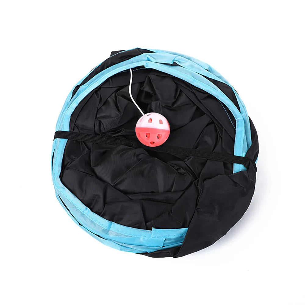 Foldable Cat Tunnel Toy - Breathable Indoor Play for Cats