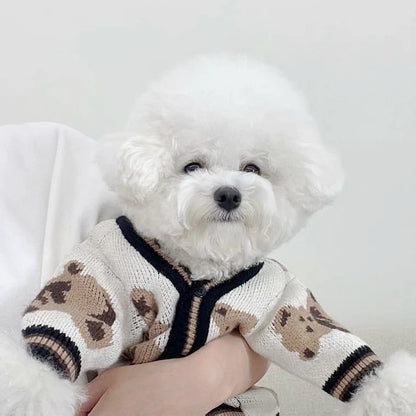 Striped Cardigan Sweater for Small Dogs and Cats