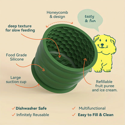 Silicone Slow Feeder Dog Bowl for Small to Medium Breeds