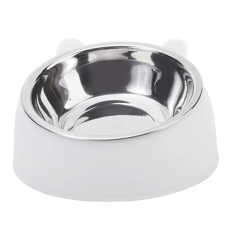 Inclined Stainless Steel Cat and Dog Feeding Bowl