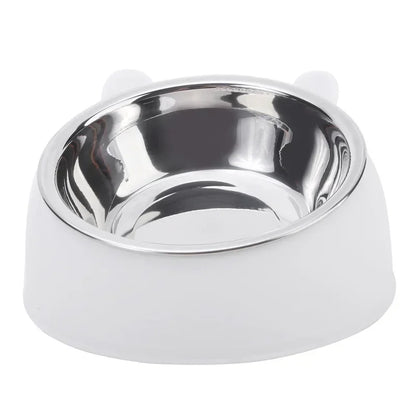 Inclined Stainless Steel Cat and Dog Feeding Bowl