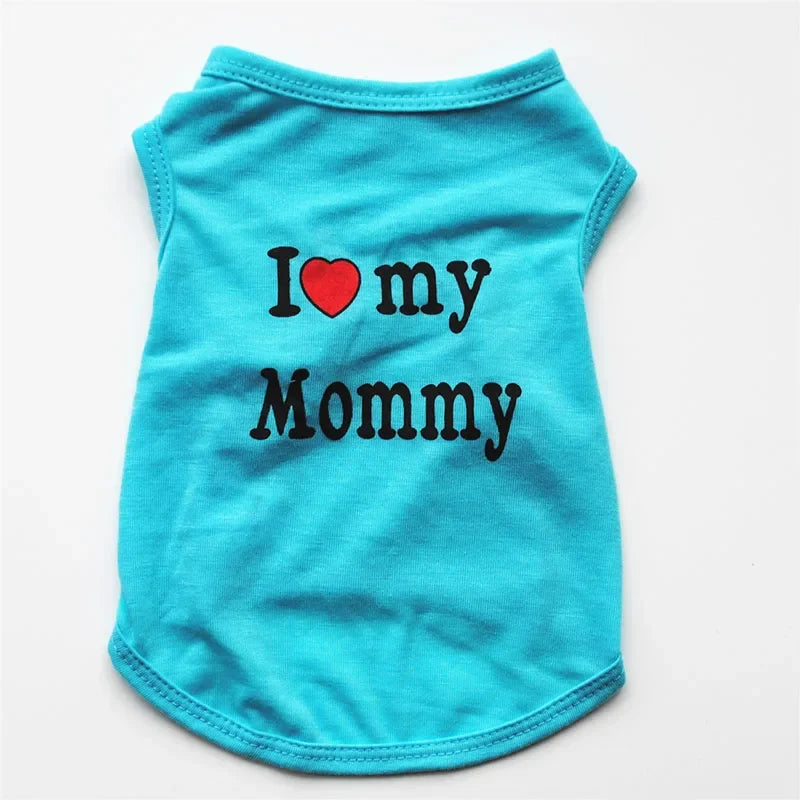 I Love Mommy & Daddy Cat Vest Tee Shirt for Kittens