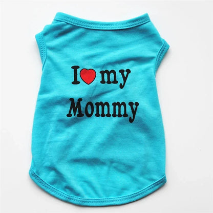 I Love Mommy & Daddy Cat Vest Tee Shirt for Kittens