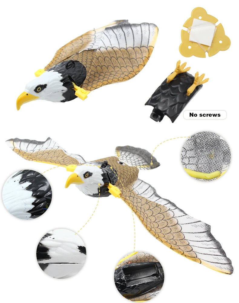 Electric Flying Bird Interactive Cat Toy with Teaser Stick