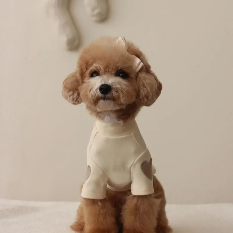 Winter Hoodie for Dogs and Cats with Love Bear Design