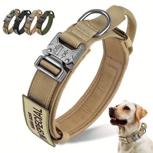 Tactical Dog Collar with Handle for Medium and Large Dogs