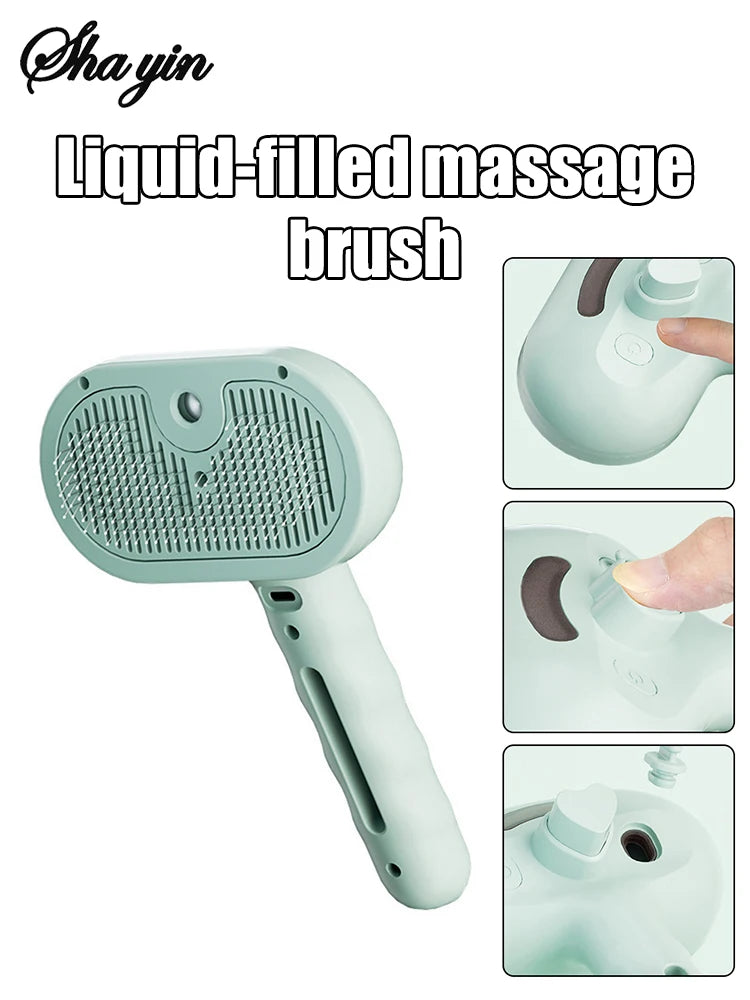 Steam Spray Grooming Brush for Dogs