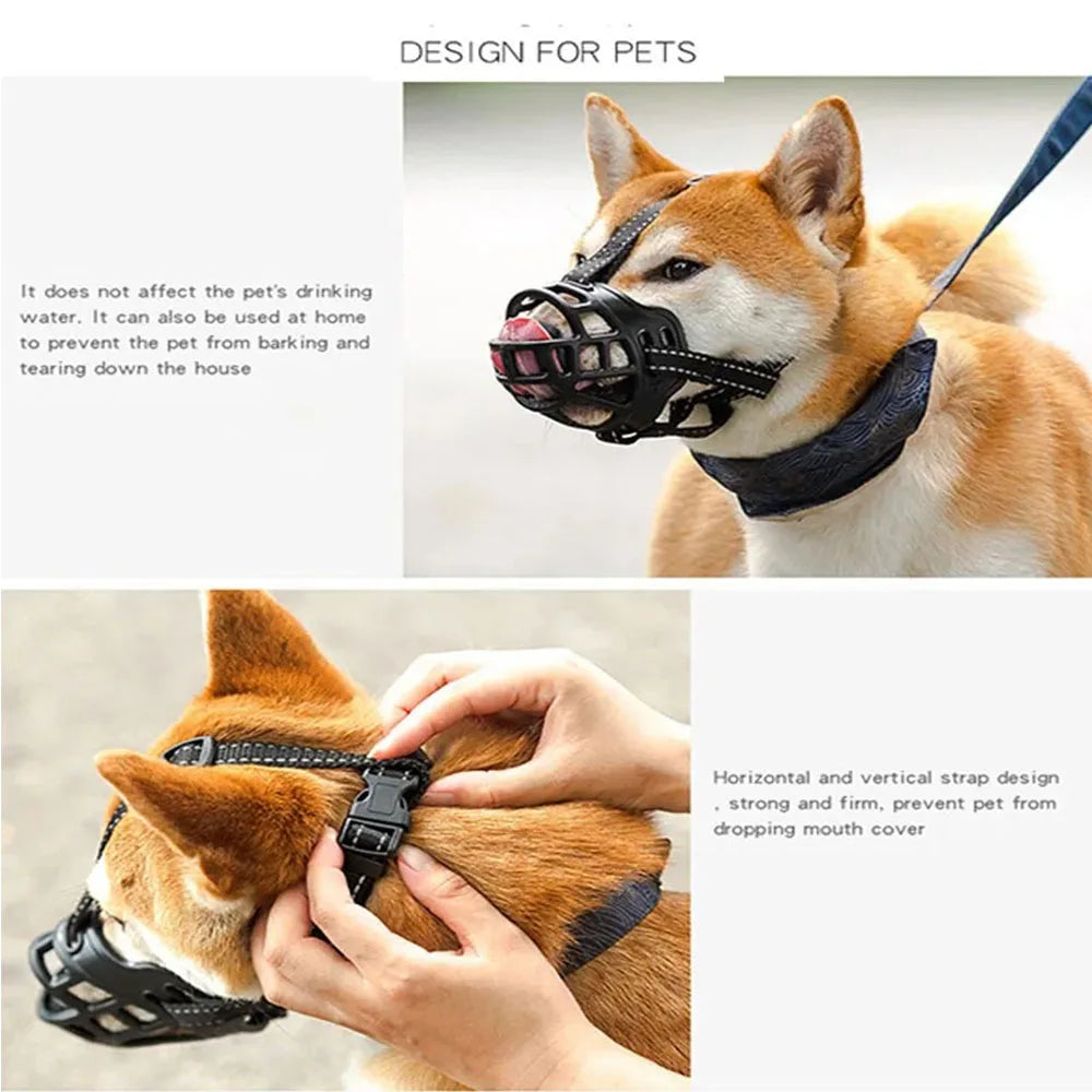 Breathable Soft Silicone Dog Muzzle for Chewing Prevention