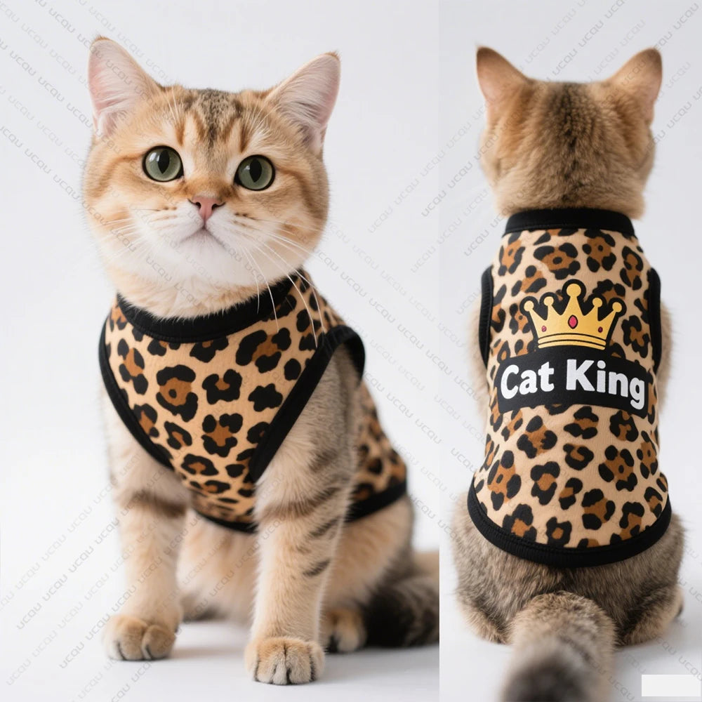 Leopard Print Cat Vest for Summer Style and Comfort