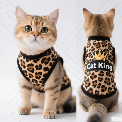 Leopard Print Cat Vest for Summer Style and Comfort
