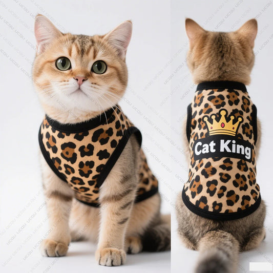 Leopard Print Cat Vest for Summer Style and Comfort