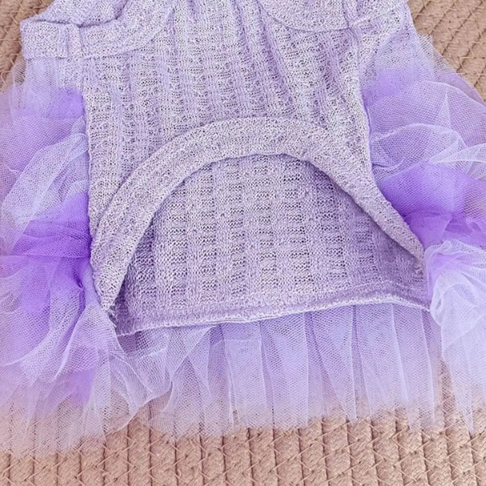 Lightweight Purple Lace Dog Summer Dress for Small Pets