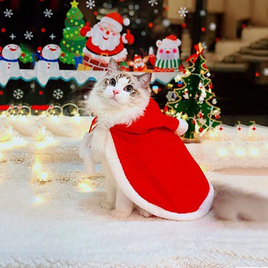 Christmas Santa Dog Hoodie Coat for Small Pets