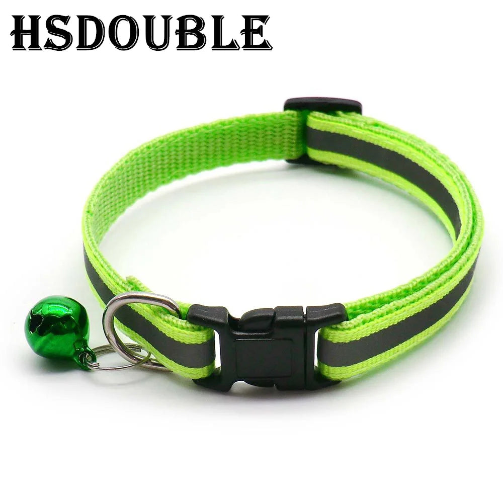 Adjustable Reflective Collars with Bells for Cats and Small Dogs