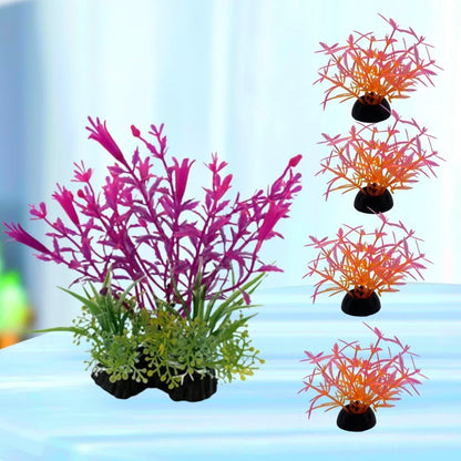 5-Piece Artificial Aquarium Plant Decoration Set