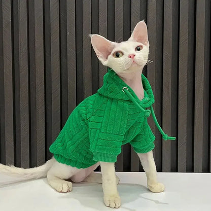Sphynx Cat Turtleneck Sweater Coat for Warmth and Comfort