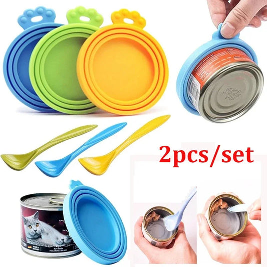 Reusable Silicone Pet Food Can Covers for Dogs and Cats