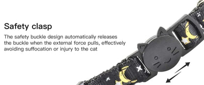 Reflective Cat Collar with Airtag Holder and Safety Breakaway