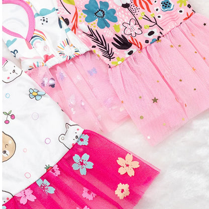 Lace Design Spring Summer Dog & Cat Dress with Mesh Skirt