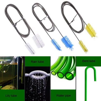 Stainless Steel Aquarium Cleaning Brush for Tubes and Pipes