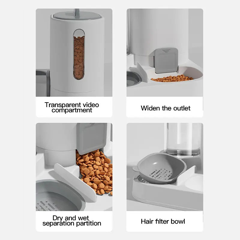 Automatic Gravity Cat Water Dispenser & Feeder - Large Capacity
